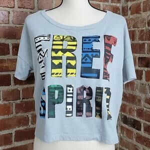 Freeze gray cropped graphic‎ t-shirt XS